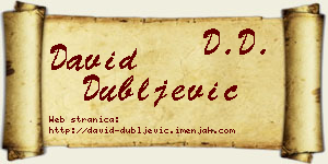 David Dubljević vizit kartica